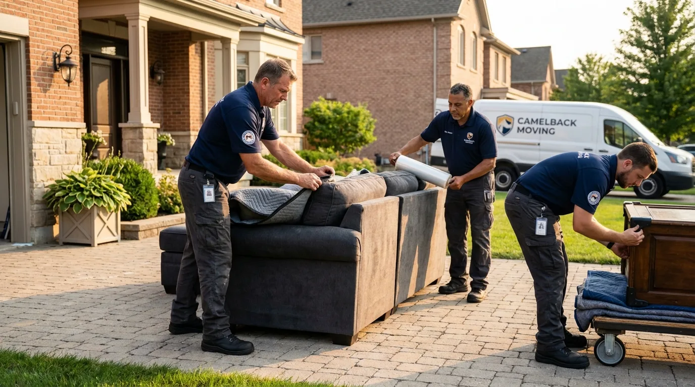 Large estate moving crew wrapping furniture in Pikeville, TN