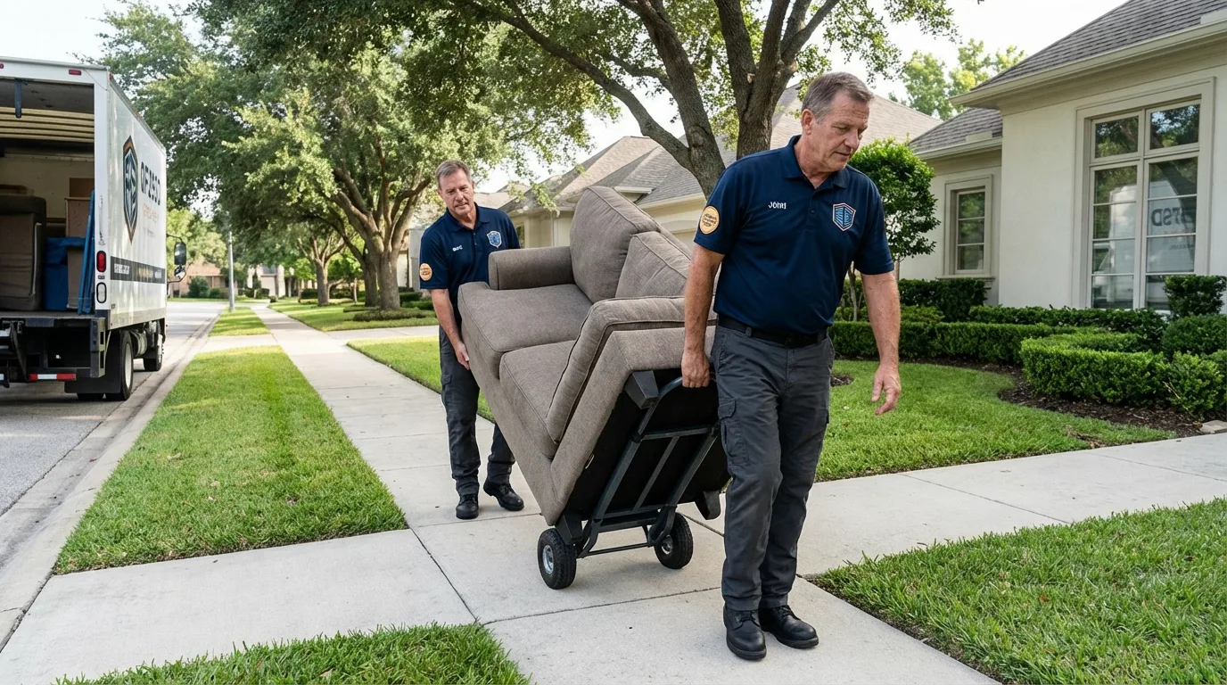 Local residential moving crew loading furniture in Pikeville, TN