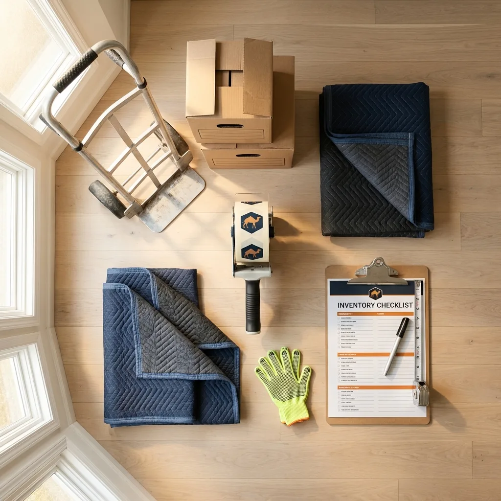 Professional moving supplies and packing materials layout for Pikeville residential relocations